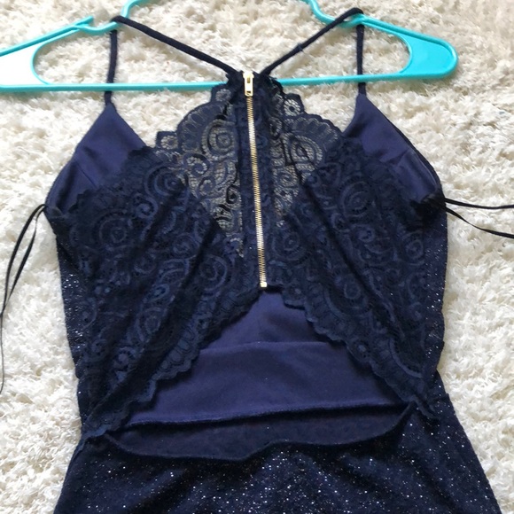 Navy blue sparkly mini dress - Picture 3 of 6